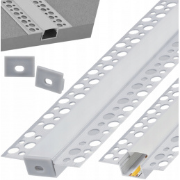 LED aluminum recessed profile 1m - set
