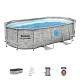 Power Steel Swim Vista Pool with Window 427x250x100 14x8FT BESTWAY 7in1