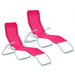 Aga 2x Garden Lounger SIESTA Pink