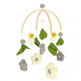 Aga Baby Mobile for Crib Grey Flowers