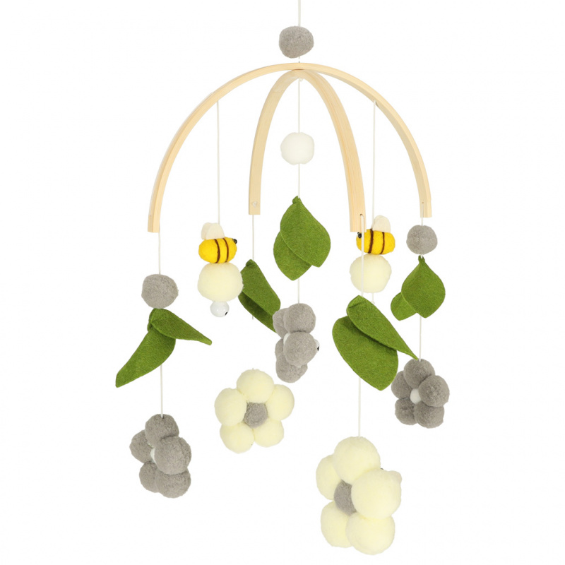 Aga Baby Mobile for Crib Grey Flowers