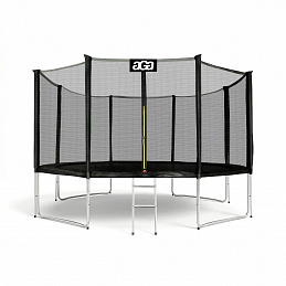 Aga SPORT PRO Trampoline 366 cm Black + Safety Net + Ladder