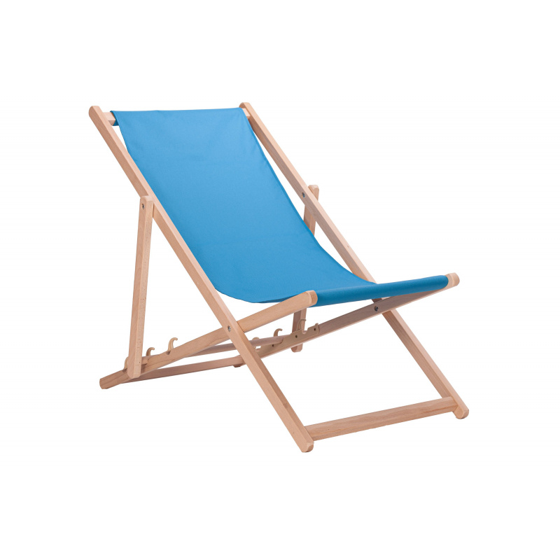 Aga Wooden Folding Lounger Light Blue