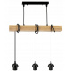 Hanging Ceiling Light LED Wooden Beam 3xE27 Chandelier Wooden Cone