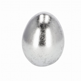 Silver ceramic Easter egg