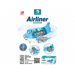 AIRLINER Blue Plane with Light and Sound Function + Accessories