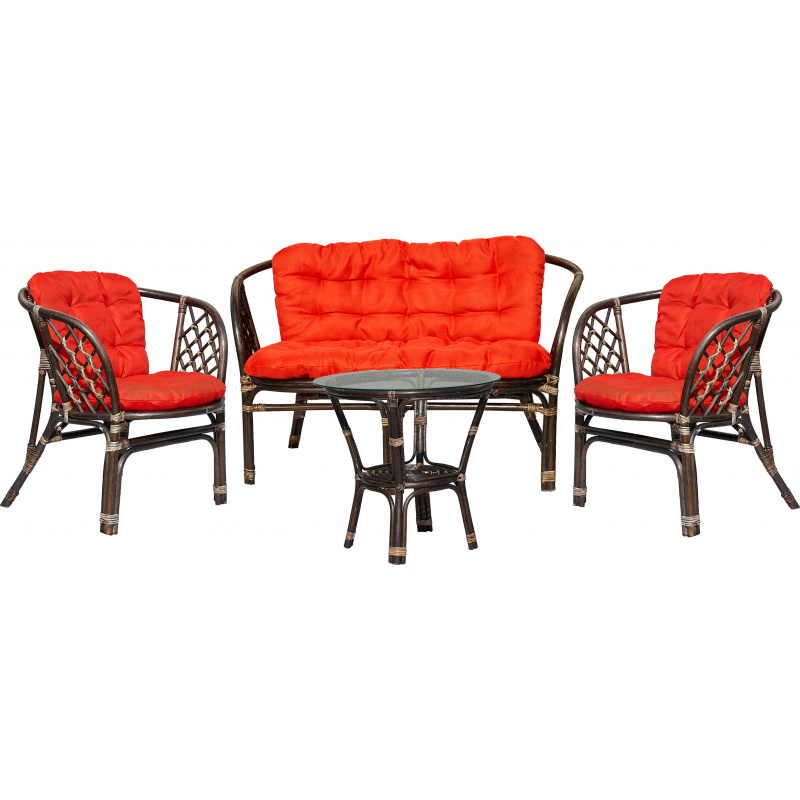 Aga Rattan set BAHAMA Choco Red