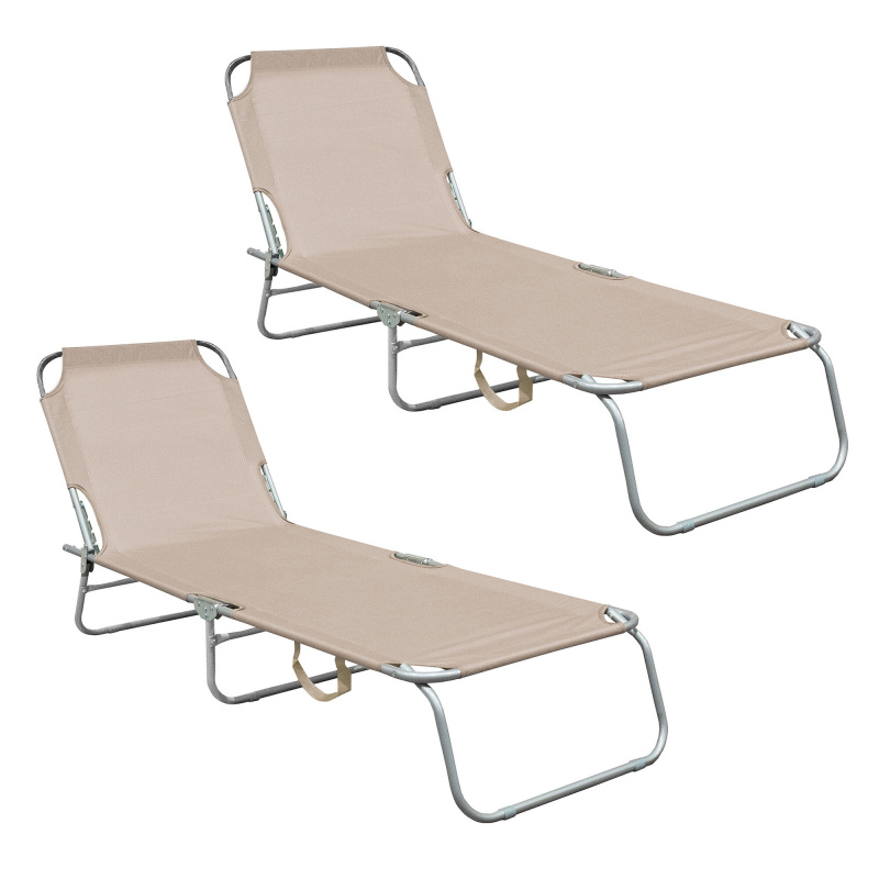 Aga 2x Garden Reclining Lounger Beige