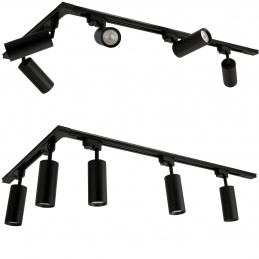 Track set 2m + 1m + 5x GU10 light black