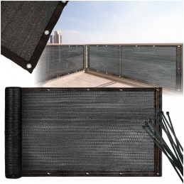 Balcony cover LUARO camouflage mat shading net for balcony terrace 150g/m2 105x700cm UV + Tritics