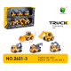 Set of five construction vehicles