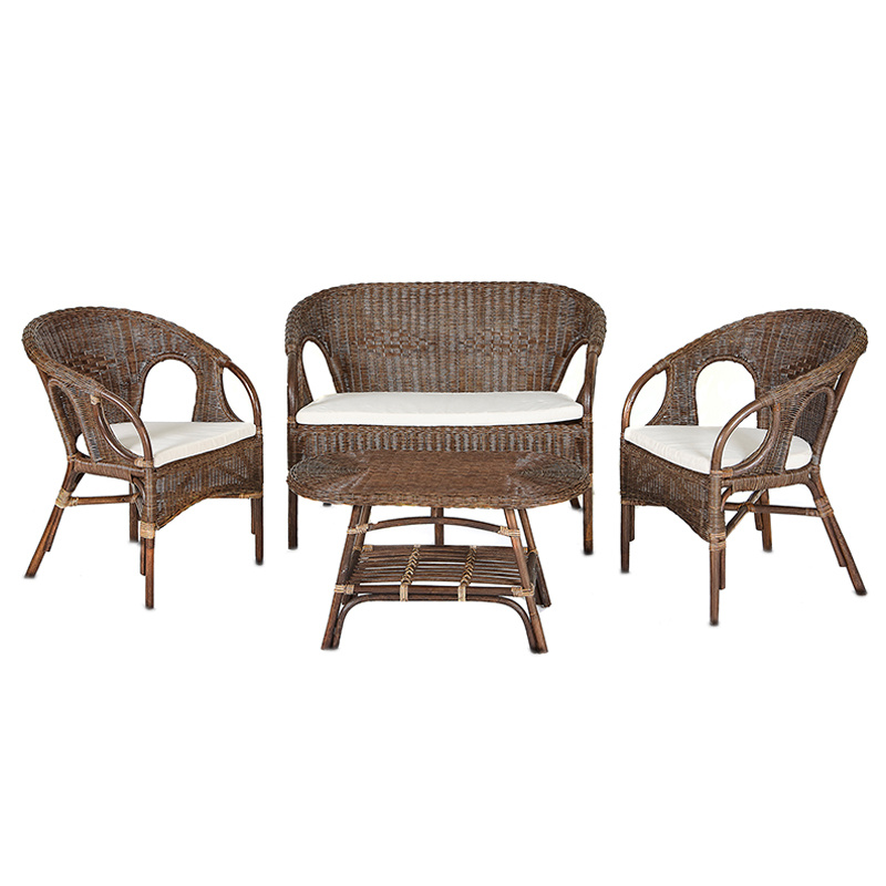 Aga Rattan set URSUS Choco White