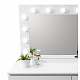 Aga Dressing table with mirror, lighting and el.drawer + Stool Matte White