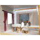Aga MDF Dollhouse with furniture 78cm LED Black