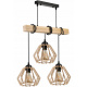 Hanging Ceiling Light LED Wooden Beam 3xE27 Loft Chandelier Brilliant Wood