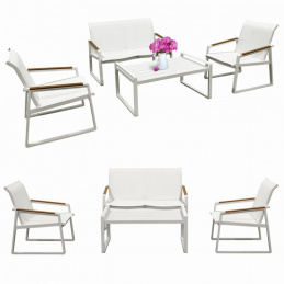 Garden furniture set - 2 chairs, table, sofa - modern