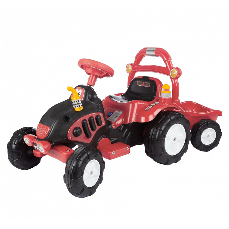 Aga4Kids Electric Tractor with Trailer Red