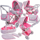 Doris Stroller for dolls 9346 Sedo - Pink