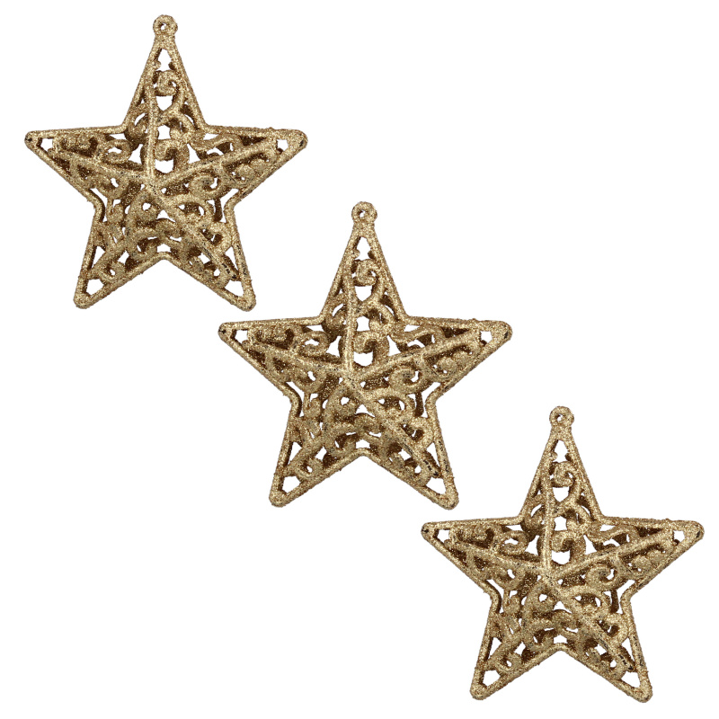 Aga Set of Christmas Ornaments 3 pcs Star Gold
