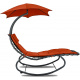 Linder Exclusiv Garden Lounger with Parasol Red