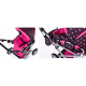 Doris Stroller for dolls 9346 Black with pink polka dots