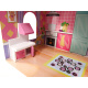 Aga MDF Dollhouse with furniture 70 cm Pink LED
