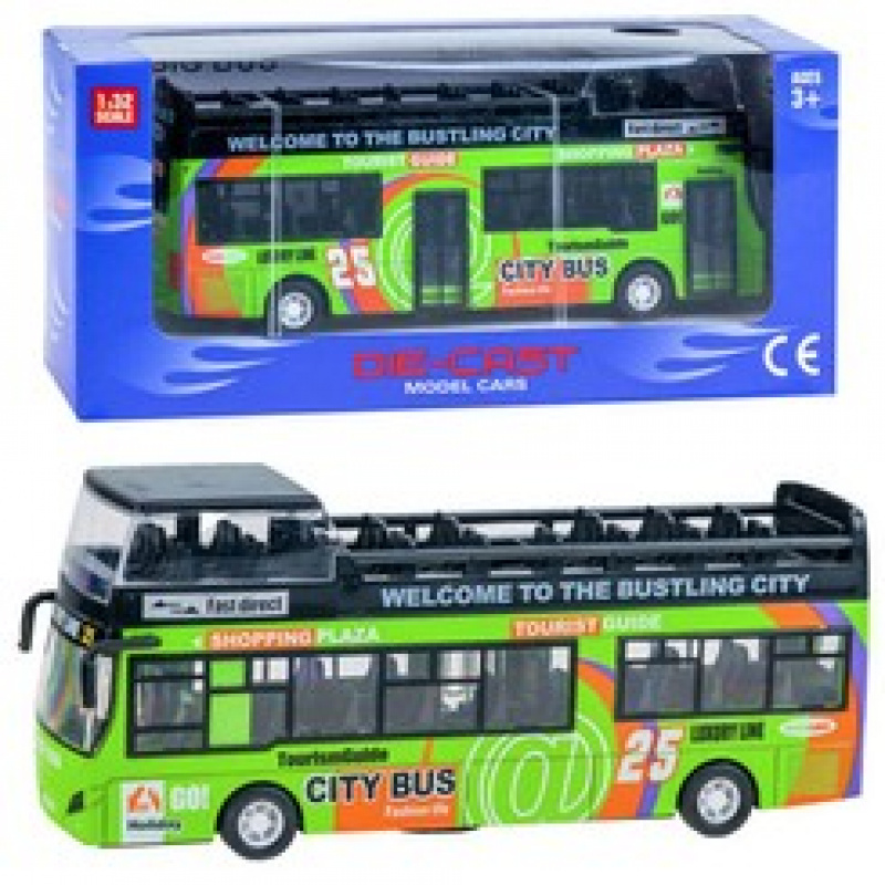 Metal double decker bus ZA2094 - green