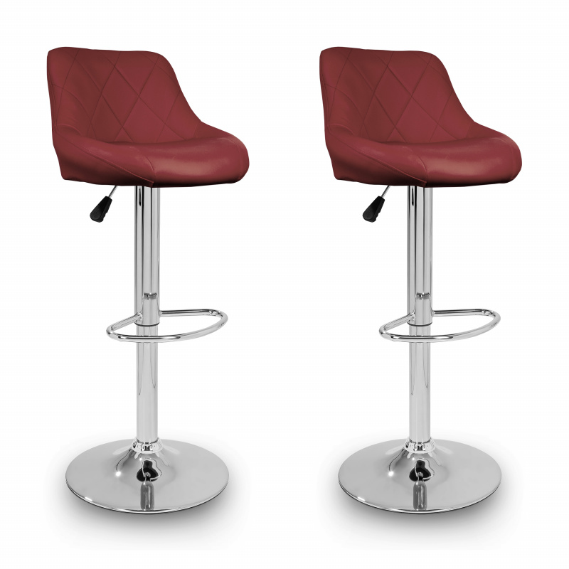 Aga 2x Bar stool Dark red