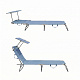 Aga 2x Garden Reclining Lounger with Canopy Light Blue