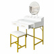 Aga Dressing Table with Mirror and Lighting + Stool White