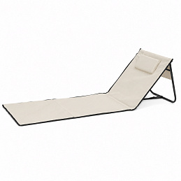 Linder Exclusiv Folding Beach Lounger Beige
