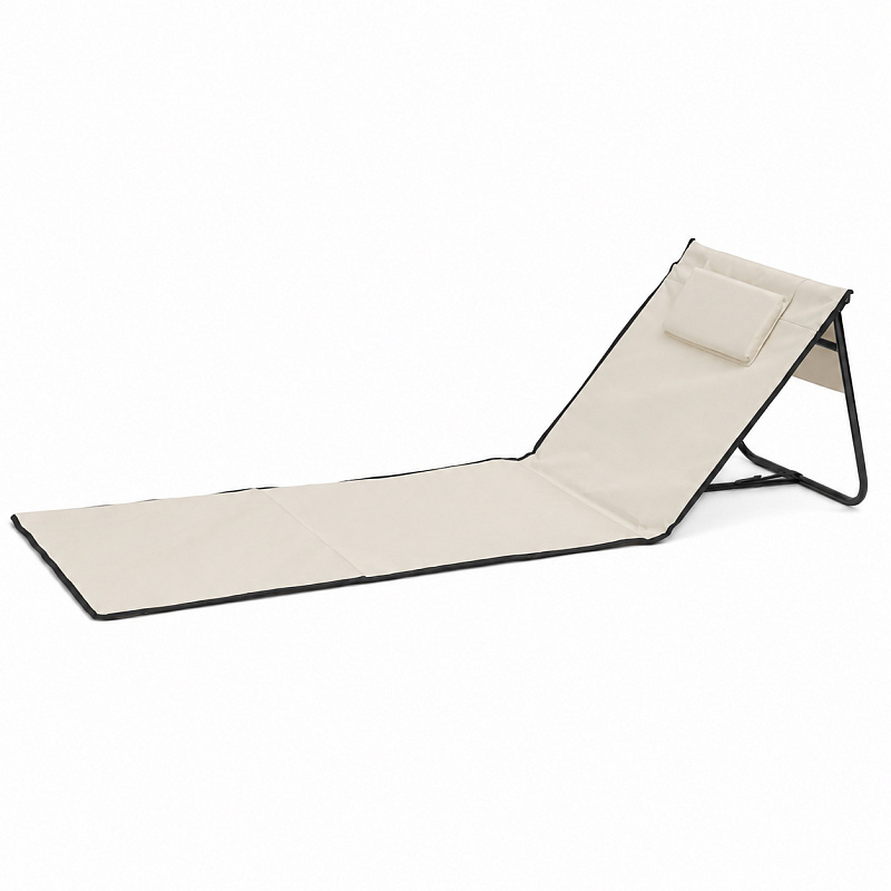 Linder Exclusiv Folding Beach Lounger Beige