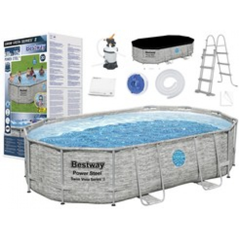 Pool stand Bestway 488x305x107 11in1 stone 56946
