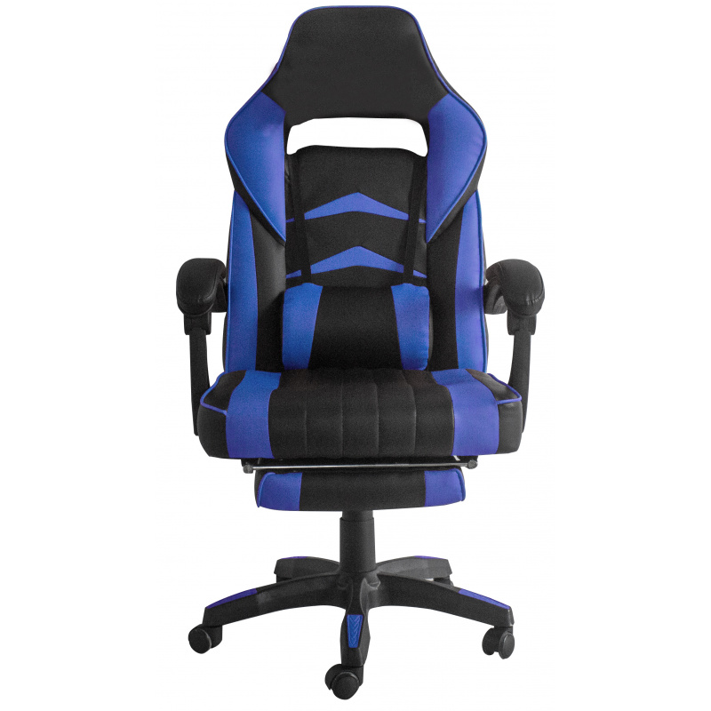 Aga Office Chair Black - Blue with Armrest 2DAZ172