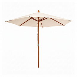 Linder Exclusiv Garden Parasol with Wooden Frame 400 cm Beige