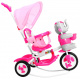 children's tricycle Elephant Pink + sounds + canopy + barrier + footrest + handle + runners + storage space
