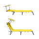 Aga 2x Garden Reclining Lounger with Canopy Yellow