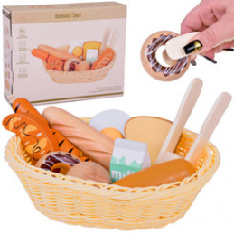 Basket with Wooden Play Food 11pcs ZA5383 Universal