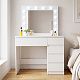 Aga Dressing table with mirror, lighting and el.drawer Matte White