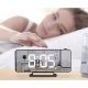 Mirror clock with projector Black Izoxis 19576