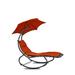Linder Exclusiv Garden Lounger with Parasol Red