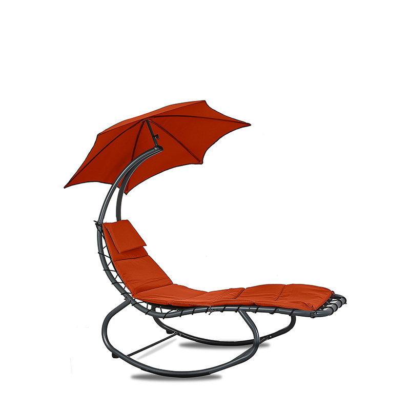 Linder Exclusiv Garden Lounger with Parasol Red