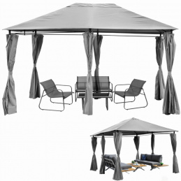 Garden pavilion 3x4 m with waterproof side walls