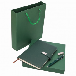 Gift set - notebook, pen, refill, USB flash drive.