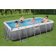 Power Steel 404x201x100 Rattan Imitation 13x6FT BESTWAY 6in1 Rack Pool + Pump + Ladder