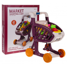 Shopping cart with lights and music function, 41 pieces. Red