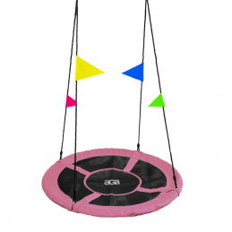Aga Hanging Swing Ring 110 cm Pink with Flags