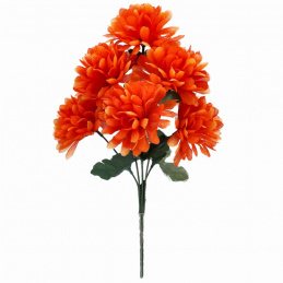 Bouquet of Artificial Flowers Orange Chrysanthemums - 36 cm