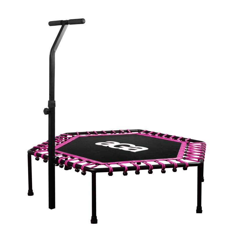 Aga FITNESS Trampoline 130 cm Pink + handle