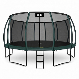 Aga SPORT EXCLUSIVE Trampoline 500 cm Dark Green + Safety Net + Ladder